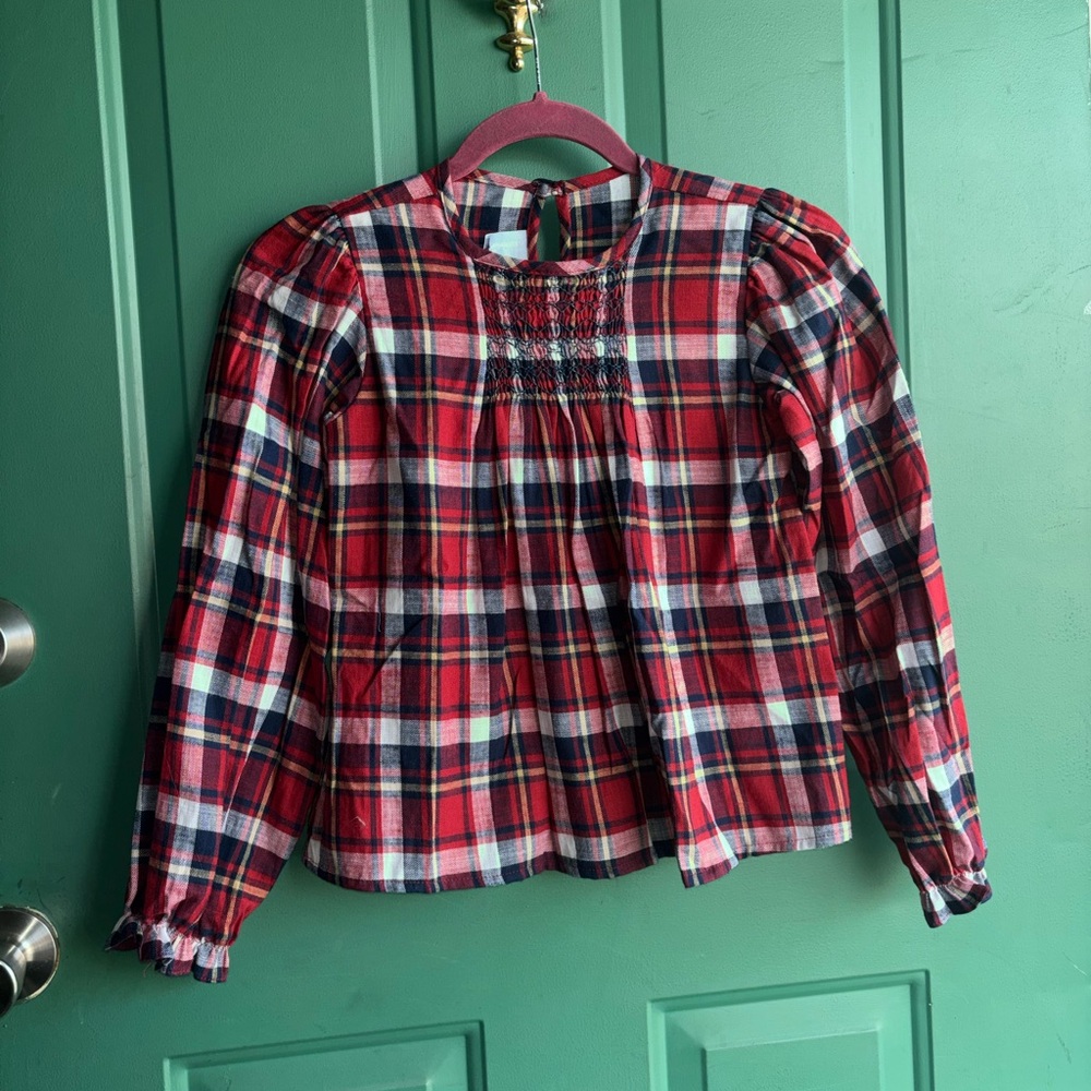 Bella Bliss girls 10 Plaid Red Shirt